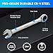DISEN 10Pcs Ratcheting Wrench Set SAE & Metric Ratchet Wrench Set with Rack Organizer, Premium CR-v Steel, 12 Point, 72 Teeth,Box End and Open End Ratcheting Wrench Set,Metric 10-15mm&SAE 3/8''-5/8''