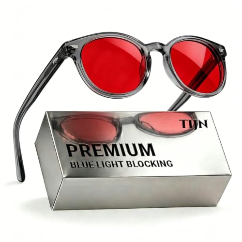Image of TIJN Blue Light Blocking Glasses Men Women Vintage Thick Round Rim Frame Eyeglasses