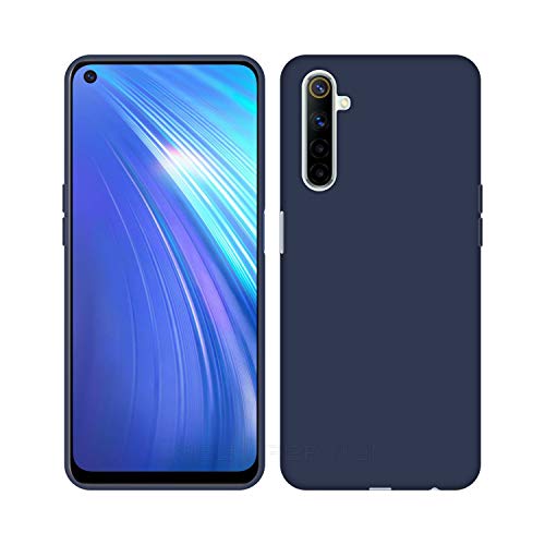 Image of Case Creation Luxurious OG Series for Realme 6i Case Cover,Anti-Dirty Slim Case Frosted Matte Cute Candy TPU Raised Bezel (Splash of Color) Back Cover for Realme6i -Navy Electric Blue