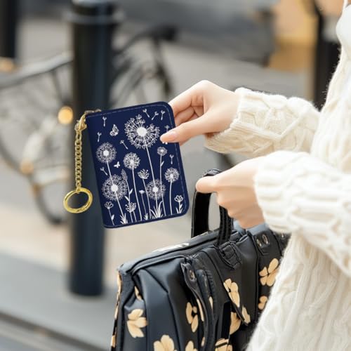 peacoblue Dandelion Credit Card Wallets for Women - Small Credit Card Holder RFID Blocking Wallet, Funny PU Leather Print Credit Card Wallets Accordion Gift4