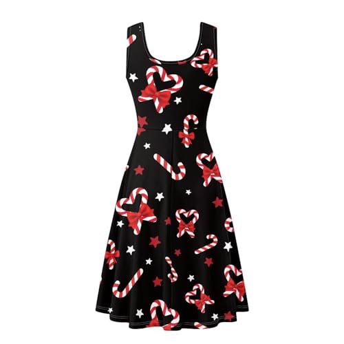 Image of Women's Casual Loose Sundress Midi Sleeveless Crewneck Dress Summer Beach Tank Dress with Pockets
