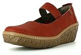  El Naturalista N5130 Myth Yggdrasil Komfortabler Damen Mary Jane Ballerina, Halbschuh mit Knöchelriemchen und Gummizug, Keilabsatz, Wedge Absatz Rot (Caldera), EU 41