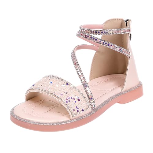 Kids Toddler Girls Sandals Glitter Princess Flat Sandals High Tops Strappy Summer Shoes Open Toe Sandal