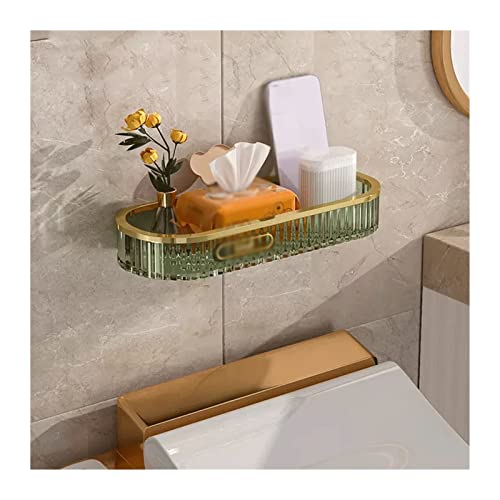 Support de douche sans perçage avec étagère transparente 3 couches pour ranger - 4