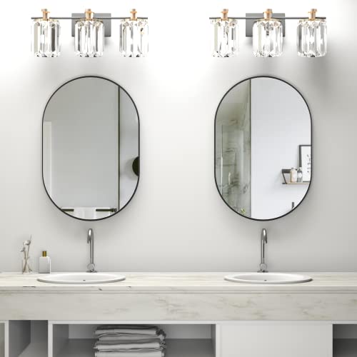 Conguiliao Wall Mounted Mirror, 20" X 30" Oval Bathroom Mirror, Pill Shaped Wall Mirror Vanity Mirror W/Black Metal Frame, Vertical & Horizontal, Decor For Entryway, Bedroom, Living Room #TOP1