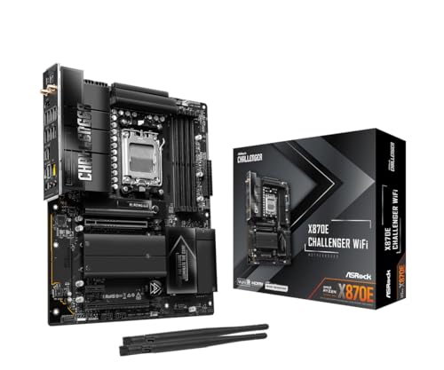 Image of ASRock X870E Challenger WiFi ATX Motherboard, Supports AMD Ryzen 9000 /8000 /7000 Series, DDR5 8200+ (OC), PCIe 5.0, Dual USB4, Wi-Fi 7, 5G LAN, 20+2+1 Phase 110A SPS