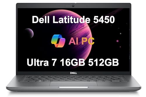 Image of Dell Latitude 5450 5000 Business Laptop (14 inch FHD, Intel 12-Core Ultra 7 155U, 16GB DDR5 RAM, 512GB SSD), 1080p IR Webcam, 2x Thunderbolt 4, Fingerprint, Ethernet, Win 11 Pro, Durable Premium for Work