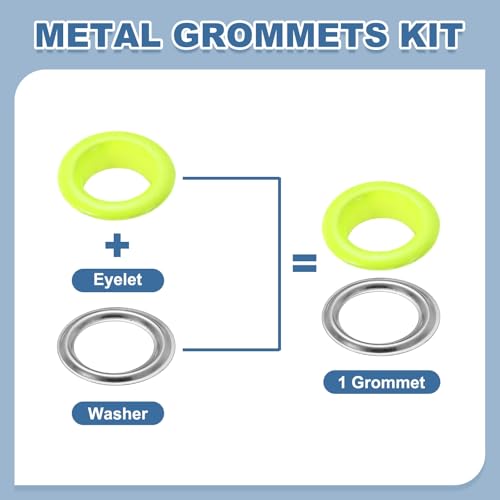 Kit de ojales de 10 mm uxcell amarillos pequeños redondos para zapatos y ropa 4