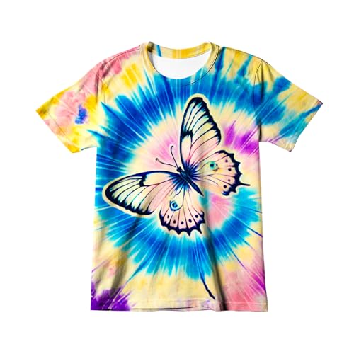 Little Kids Tie Dye Shirt for Boys' Girls' Size 4-10 Hippies Senior Tie-Dye Tee Tshirt