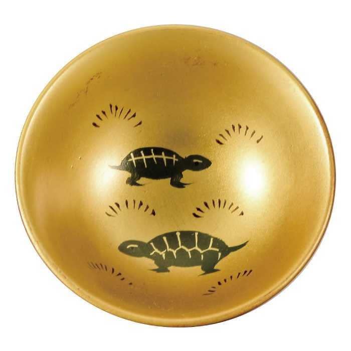 Amazon.co.jp: 会津漆器 金地 1.8 小盃 5客セット 鶴亀松竹梅