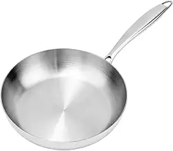 Frigideira Inox 20cm Antiaderente Saudável Sem Químicos Cabo Removível Aço Inox 304 Fundo Triplo Compatível com Fogões de Indução Gás Elétrico Forno Design Compacto Resistente