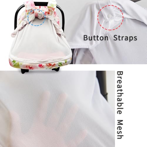 Image of Little Tots Baby Car Seat Canopy Cover, Breathable Sun Shade, Full Privacy for Newborns & Infants, Universal Fit for Boys & Girls