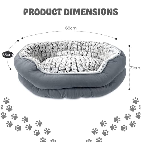 Crystals Pet Dog Bed, Fluffy Calming Cat Bed, Machine Washable, Soft Plush Anti-Anxiety, Small, Medium, Large Sizes (Medium) - Image 4