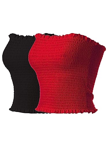 Haut d'été décontracté lot de 3 tops froncés double couche avec soutien-gorge