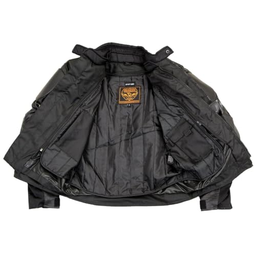 Image of NexGen SH2153 Men's Black CE Armored Motorcycle Textile and Leather Combo Jacket