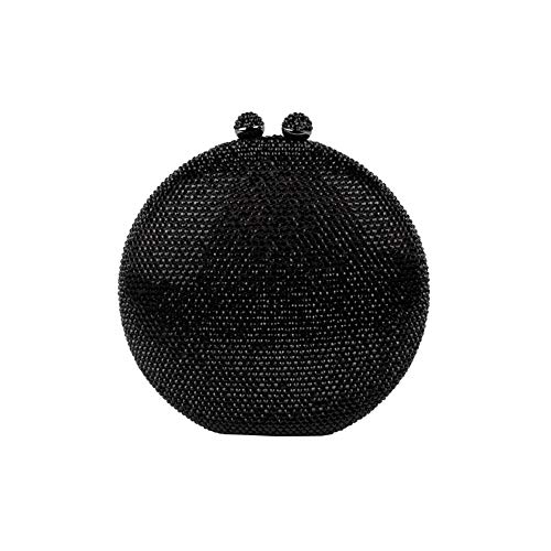 Sac clutch Linus noir en strass d'exception pochette de luxe rigide