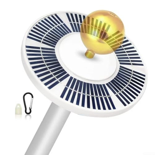 for FACULX Wetterbeständiges Solar-Fahnenmast-Licht, super wasserdichte Fahnenmast-Downlight, Außenlampe, Nachtbeleuchtung, mit 136 LEDs, zuverlässige Flaggenbeleuchtung, für den Innenhof am