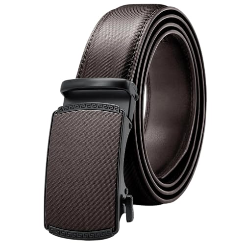 Men's Adjustable Ratchet Strap, Automatic Winding, Casual Genuine Leather Belt Tpzd-219Br 115CM