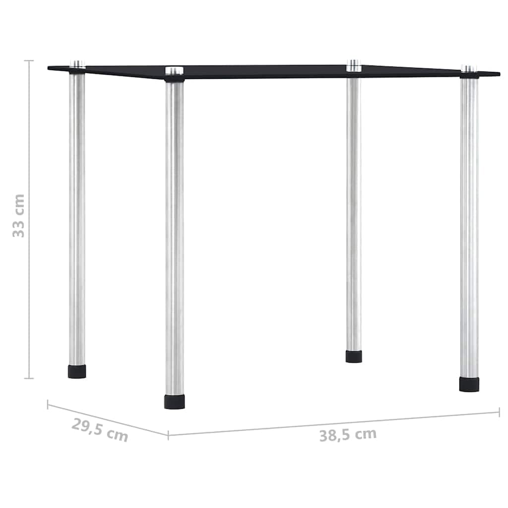 Juego de 3 mesas de cristal templado negro con marco de aluminio, 3 tamaños, mesa auxiliar, mesa de centro para salón, oficina, balcón, apilable, ahorra espacio, moderna solución de