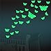 Marsway 12 Pcs Butterflys Night Glow Sticker Luminous Removable Adhesive Kids Room Wall Decal