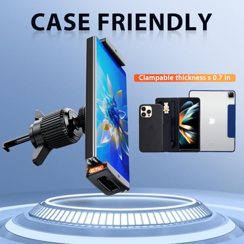 DICMKY Car Phone Mount for Samsung Galaxy Z Fold 5 4 3 - Tablet Holder for Car Air Vent Dashboard Handsfree, 360° Rotatable Fit for iPad Mini 6 iPad Pro iPad Air Pixel Fold and More 4-12.9" Device