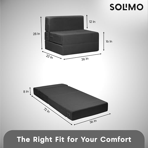 Image of Amazon Brand - Solimo 1 Seater 3 * 6 Jute Fabric Washable Cover Sofa Cum Bed 1 Seater Double Foam Fold Out Sofa Cum Bed (Finish Color - Grey Delivery Condition - Pre-Assembled)