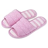 shevalues Women's Soft Indoor Slippers Open Toe Cotton Memory Foam Slip on Home Shoes House Slippers