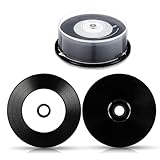 LHMYTREE 25PCS CD-R Blank Discs 700MB 80min 52X Recordable Disc for Music and Data with White Inkjet Printable Center and Black Recording Surface for Data.Includes 25 CD Inner Sleeve
