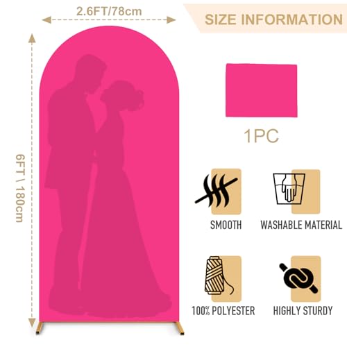 Funda decorativa para arco de boda FANPROMS 2.6x6 FT Rosa miniatura 2