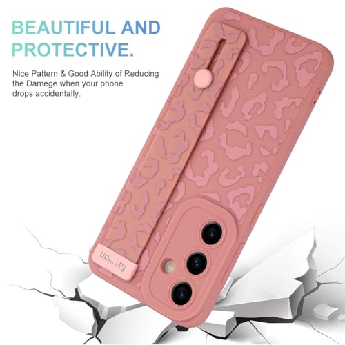 Image of Compatible with Samsung Galaxy S24 Plus Case with Strap Wrist Pink | Cheetah Print Shockproof Soft TPU Protective Cover for Women Girls, Slim Anti Scratch Case 6.7 Inch, Pink