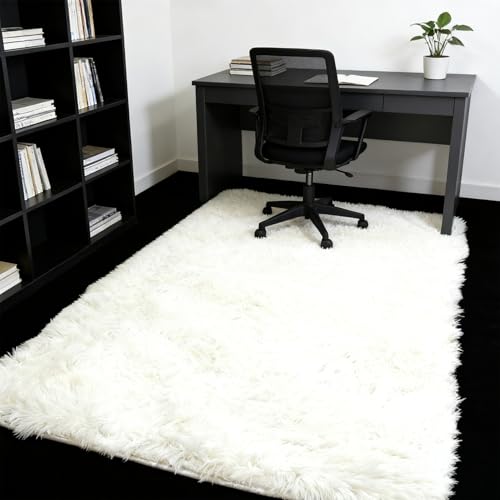 Tapis à poils longs moderne 193x220 cm élégant et moelleux - 2