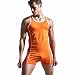 Produktbild iEFiEL Herren Body Unterwäsche Einteiler Bodysuit Overall mit Lang Bein Baumwolle Unterhemd Fitness Sportbody Slimming Fit Orange M