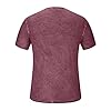 Men Distressed Henley Shirts UK Sale Clearance Man Button Up V-Neck T-Shirts Short Sleeve Tops Comfy Cotton Tees Summer Casual Pullover Regular-Fit Blouse Plain Retro T Shirt Lightweight Tshirts Wine #4