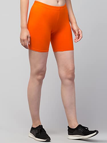 Image of Women's Cycling Shorts - Skin Fit Stretchable Tights for Gym, Sports, Running, Yoga & Layering Under Dresses - High-Waist, Seamless, Moisture-Wicking