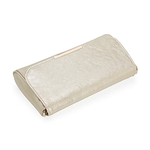 Ixebella Fancy Clutch Shoulder Bag For Women Evening Party Purse Small Soft Metallic Pu Leather Clutch (Gold) #TOP5