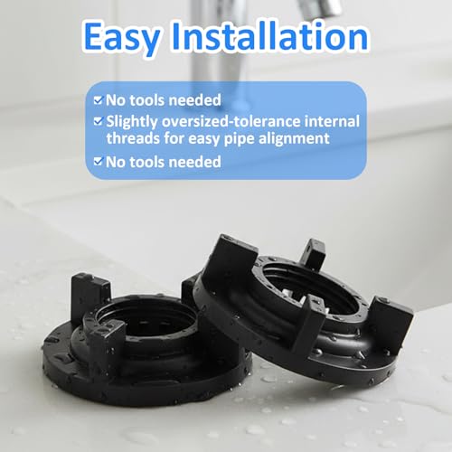 4pcs Mounting Lock Nut for Basin Faucet, 1/2 Inch IPS, Durable Plastic Faucet Nuts, Winged Design Easy Installation, Mounting Accessories for Bathroom Kitchen Faucets