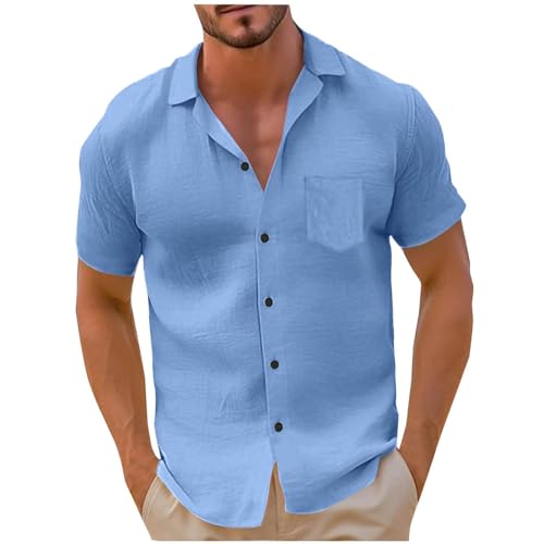 Chemise en lin homme pour les vacances style Henley rétro chic au quotidien