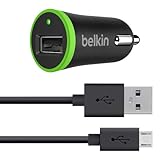 Belkin MiXiT Car Charger + Micro USB Cable, 4 Feet (Black)