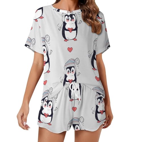 Pyjama femme pingouin court contre la chaleur nocturne vêtement de nuit