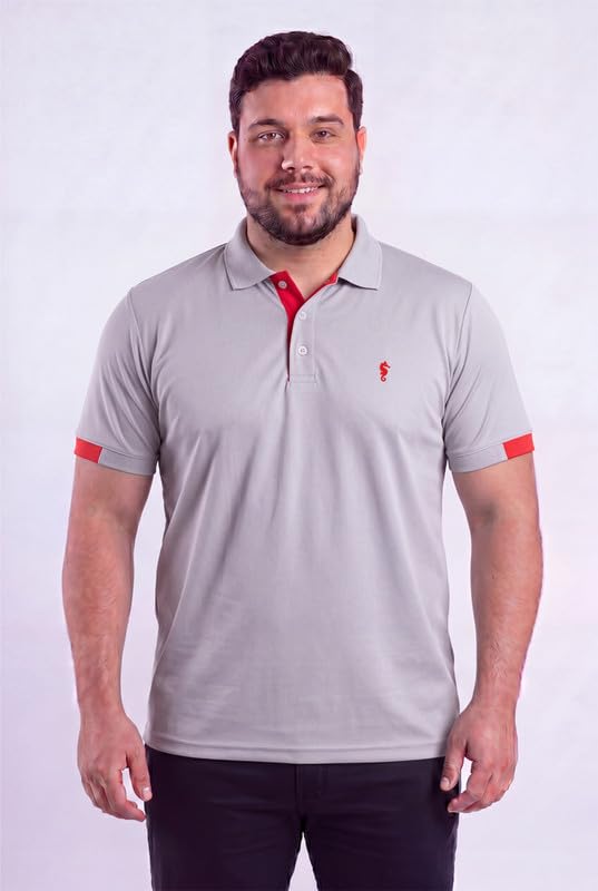Image of EPPE Men's Plus Size Polo T-Shirt |Regular Fit, Stretchable Micropolyester Half Sleeve T-Shirt for Men|Casual & Sports Wear