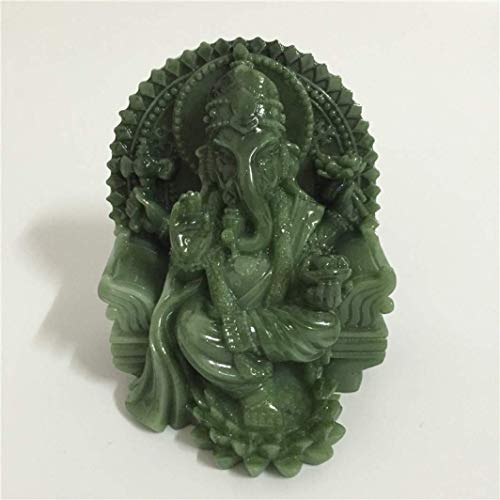 Statue Ganesha verte en résine figurine éléphant Bouddha pour décoration intérieure