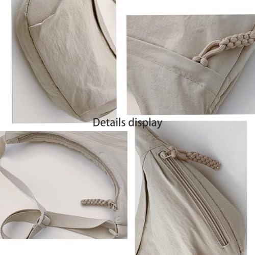 Crescent Crossbody Bags for Women Nylon Slouchy Sling Bag Retro Nylon Canvas Crossbody Bag3