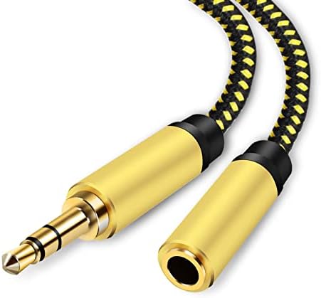 3.5mm Headphone Extension Cable 3M Aux Extender Stereo Braided Mini Jack Male to Female Earphone Lead Nylon Cord Compatible With Smart TV,Car Radio,PC,MacBook, Speaker,MP3 Player,Phone