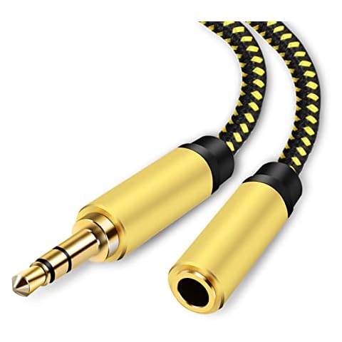 3.5mm Headphone Extension Cable 1M Aux Extender Stereo Braided Mini Jack Male to Female Earphone Lead Nylon Cord Compatible With Smart TV,Car Radio,PC,MacBook, Speaker,MP3 Player,Phone Cover