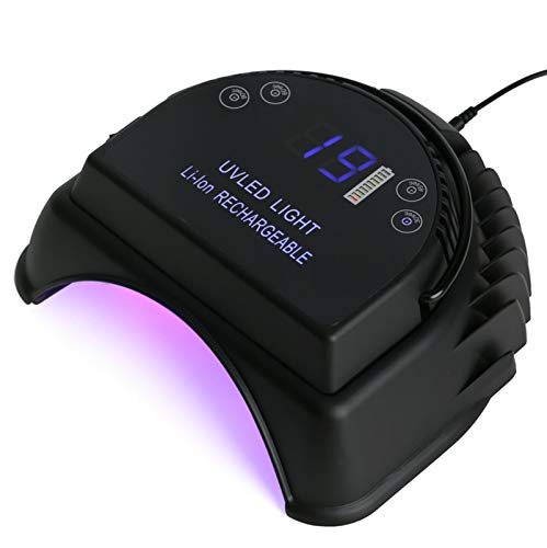 LED UV Nail Lamp Cordless 64W Built in Battery Professional Nail Dryer Gel Polish Light Nail Polish Curing Gel LED Dryer Nail Art Tools with Handle