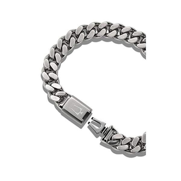 Bulova-Mens-Classic-Stainless-Steel-Chain-Link-Bracelet-with-Brushed-Signature-Clasp-Model-J96B016M-Silver-Tone Bulova Jewelry Men's Classic Stainless Steel Chain Link Bracelet with Clasp Closure