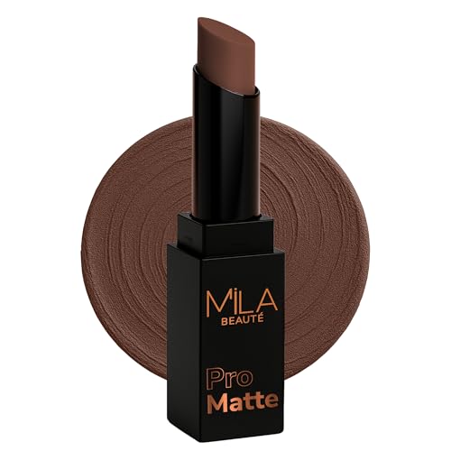Image of Mila Beaute Pro Matte Lipstick | Highly Pigmented & Long lasting | Semi Matte Finish | Light Weight Lipstick | Single Swipe Application | Luxurious Lip Color | Shade - (Marykom, 4.2g)