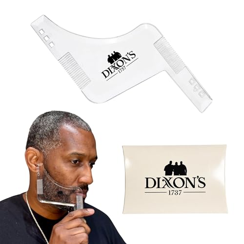 Dixons 1737 Clear Line Pro Beard Shaper for Men Transparent Beard Line Up Tool with Comb Edges Beard Template for Cheek Line Neckline and Jawline Trimming