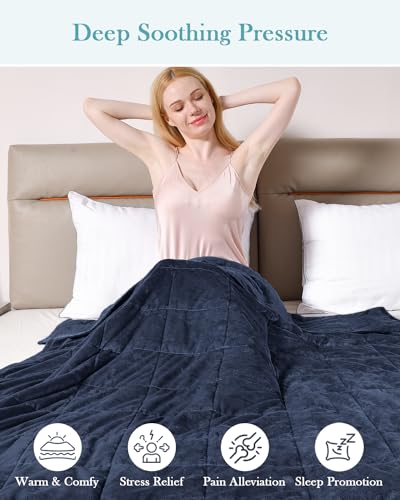 Topblan Cobertor pesado Queen Size 6,8 kg, cobertores pesados para adultos com tecido macio e quente