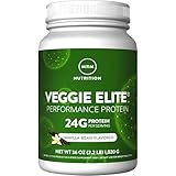 MRM - Veggie Elite Performance Protein, 24 Grams of Plant-Based Protein, Soy-Free, Vegetarian & Vegan Friendly, Non-GMO Project Verified (Vanilla Bean, 2.2 lbs)
